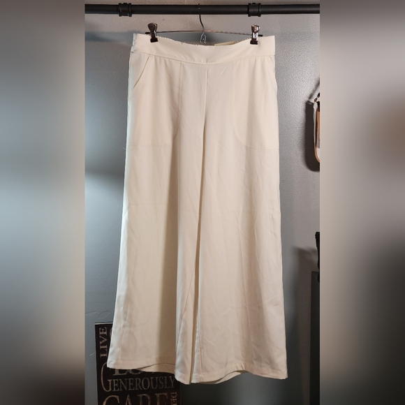 Max Studio Pants - Max studio Cream Wide-Leg Pants